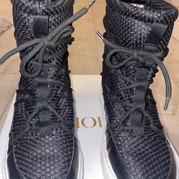 CHRISTIAN DIOR Black Leather/Mesh Resille Dior Solar Flat Boot Size 38/8 - Picture 13 of 15